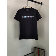 顶 CK 胸前字母图案印花logo 圆领短袖25ss新品纯棉T恤男女士同款OS落肩型打底衫上衣体恤半袖