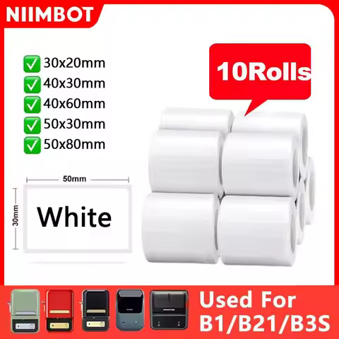 Niimbot B1 Mini Portable Thermal 10Rolls Label Multi-scene Application Stickers Thermal Label Printe