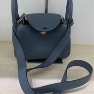 愛馬仕 mini lindy 風暴藍 金扣 TC皮 Y刻 原膜都在