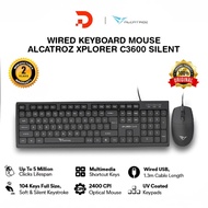 Alcatroz Keyboard Mouse Wired Xplorer C3600 2-Year Warranty