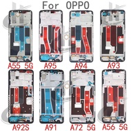 Middle frame Front Housing LCD Frame Bezel Plate For OPPO A55 5G / A56 5G / A72 5G / A91 A92S A93 A9