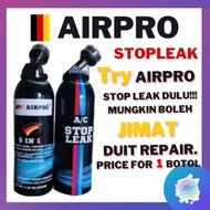AIRPRO DIY TOP UP STOP LEAK AC GAS + OIL TREATMENT CAR AIR COND R134 R134A COMPRESSOR TAMBAH REFILL GAS AIRC