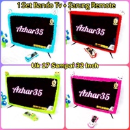 Bando Tv Led 24 Sampai 32 inch Sarung Cover Remote Tv Led Ukuran 17 21 32 Inch  Karakter  Doraemon Hello Kitty Keropi