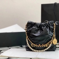 Version 2023 New Style mini 22bag mini Shopping Bag Garbage Bag Pearl Chain Bag
