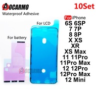 10Set For X XS MAX XR 11 12 Pro Max Front LCD Waterproof Adhesive Glue Battery Sticker For 6S 7G 7 8 Plus 11Pro