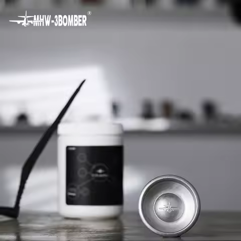 MHW-3BOMBER Coffee Machine Stainless Steel Cleaning Powder Bowl and Brush Cleaning Set Professional 