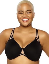 Paramour Amaranth Cushioned Comfort Unlined Minimizer Bra (Black, 44DDD)