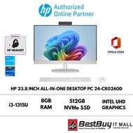 HP 23.8 inch All-in-One Desktop PC 24-cr0260d (i3-1315U / Intel UHD Graphics / 8GB / 512GB)