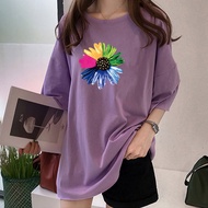 [AMYGO] 2626 M-5XL T shirt Woman Plus Size Women T shirt Clothes Loose T shirt