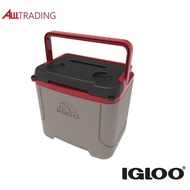Igloo Profile Cooler Box 16 Compact, 16Qts (15 Litres) - Bail Handle | 2 Cup Holder in Lid(Sandstone/ Blaze Red).