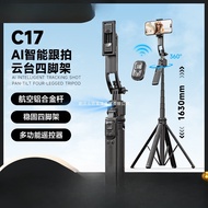 C17 Auto-Follow Gimbal Selfie Stick dengan Penjejakan Wajah, Anti-Gegar, Pemegang Telefon Boleh Dipe