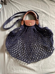 Longchamp 藍色網袋(送內袋）