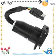 OLINI 4 Pin to 7 Pin Adapter, Waterproof 6-24V Trailer Adapter Plug, Socket Adapter 4 Way Flat 7 Way