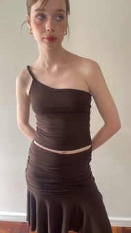 (The July Mansion) One Shoulder Twisted Tank Top 048