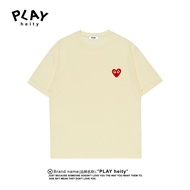 PLAY HEITY Short Sleeve Oversized T-shirt Heart-shaped Print for Men and Women Soft Premium Casual S