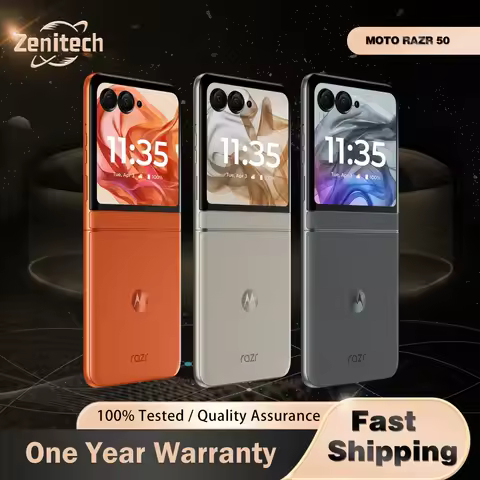 98% New Motorola Moto Razr 50 5G Cell Phone MTK Dimensity7300X 6.9" POLED Folded Screen 120Hz 50MP N