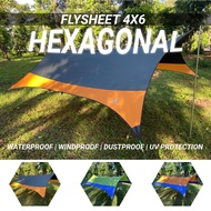 TENDA Flysheet outdoor camping Tent 4x6 Hexagonal Polyester Waterproof Altitude gear