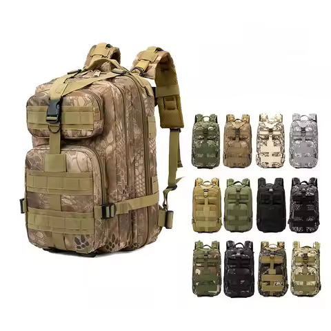 3P Tactical Backpack 30L Molle Bag Assault Rucksack Waterproof Hiking Trekking Camping Mountaineerin