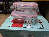 全新 PYREX® x SNOOPY聯乘款保鮮盒 限量版 玻璃保鮮密封盒套裝 (630ml + 345ml) 香港行貨