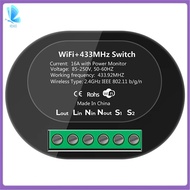 RF433 WiFi Smart Switch Tuya 16A Light Switch Mini Home Breaker Relay with Power Monitor Smart Life 