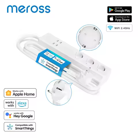 Meross HomeKit Smart Power Strip WiFi Surge Protector EU/UK Plug Power Socket Support Siri Alexa Goo