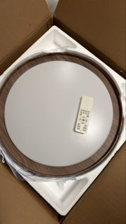 圓形木紋LED吸頂燈連遙控