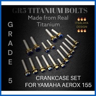 ◫ ♞ ↖ GR5 TITANIUM BOLTS CRANCASE for aerox Itsalaya design