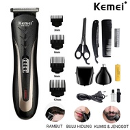 [SOLUCKY] FREE GUNTING 3IN1 Mesin Cukur Rambut Cas KEMEI / Alat Cukur Rambut Elektrik Kemei ORIGINAL