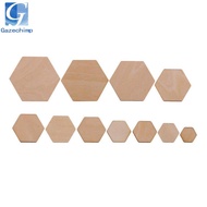[Gazechimp] 00/200 Pieces Hexagon Shapes MDF Cutouts Wood Wooden Embellishments Shapes for DIY Craft