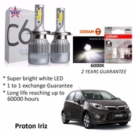 Proton Iriz (Head Lamp) C6 LED Auto Head Lamp 6500k White  (2pcs)+ Osram T10 LED (2pcs)