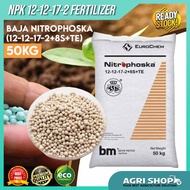 Agrishop Fertilizer Nitrophoska Blue BEHN MEYER 12-12-17-2 (50KG) Baja Buah Cap Singa Kuda 50KG