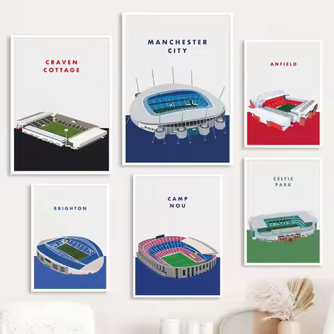 Sports Venue Canvas Painting Football Field Sport Wall Art Poster Print Manchester City Anfield Stad