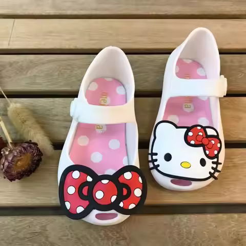 Disney Children's Sandals Girls Minnie Cartoon Garden Shoes 1-6 years old Waterproof Jelly Red Black