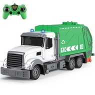 Remote Control Garbage Truck, RC Garbage Truck Toy for Kids with Trash Bin Light, 7 Channel RC Waste