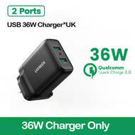 UGREEN 36W USB Charger QC 3.0 Quick Wall Charger Adapter 2-Port USB Travel Plug Compatible with iPhone 15 Pro Max iPad Galaxy S20 S10 S9 S8 A10s A21s A51 Huawei P30 P20 Lite Redmi Note Phone and Tablet