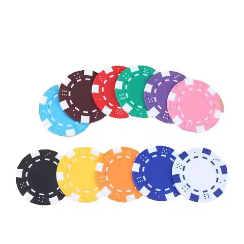 10Pcs 11.5g ABS Plastic Poker Chips Game Chip Set Casino Texas Hold'em Poker Metal Coins Chips Poker