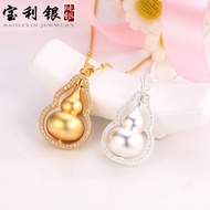 24K Gourd999Rotating New Style Gourd Plated Niche Design Fortune Necklace Pendant Gold Color Pure Si