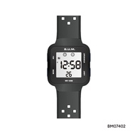 BUM Equipment Digital 10 ATM Water Resistant Silicone Band Teenage Unisex Square Shape Watches BM074
