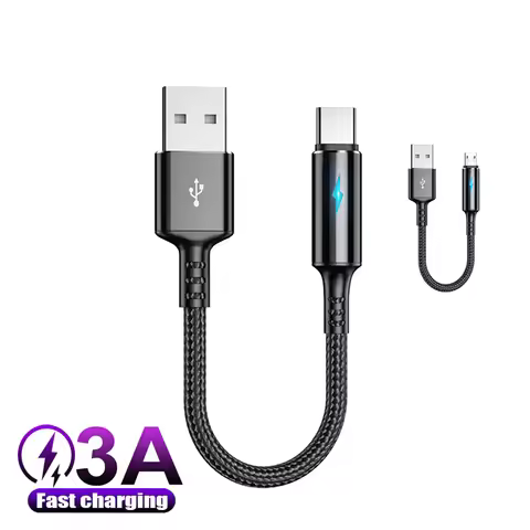 0.25M Short Cable USB Type C Cable USB-A to USB Type C Cable 3A 60W Fast Charging 10G Data Transfer 