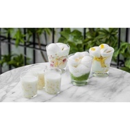 Set of 6 vertical cylindrical dwarf glass cups 170ml UG-381 for pearl yogurt shops, hot tea shops, c