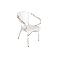 Global House SUMMER SET เก้าอี้สนาม BRUNON-WH 55x58x82ซม. สีขาวเบจ รับประกันของเเท้