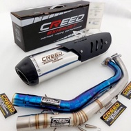 Knalpot Standar racing Creed Exhaust inlet 38/50mm 100% ORI Ngebas Adem for Nmax old new Aerox 155/p