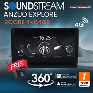 Soundstream Anzuo Explore 4+64GB Android Player 360 Cam CarPlay Android Auto 4G