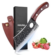 [PRE-ORDER] Huusk Japan Knives, Viking Knife with Sheath Meat Cleaver Knife for Meat Cutting Hand Forged Chef Butcher Knives Full Tang Boning Knife Outdoor Cooking Knife for Kitchen Deboning or Camping BBQ (ETA: 2023-09-20)