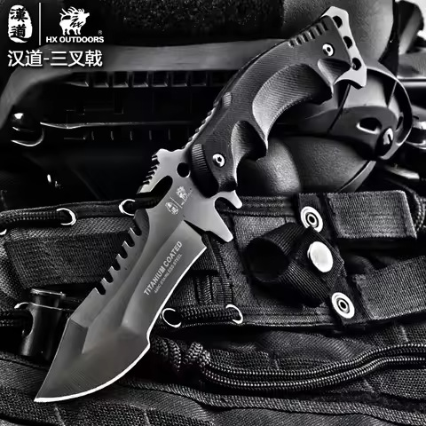 HX Outdoors Survival Knife ,Hunting Straight Knives,Camping knife,Essential Tool For Self-defense Ki