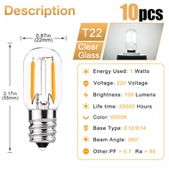 10 Gói E12 E14 Mini LED bóng đèn Edison T22 1W 220V bóng đèn LED dây tóc Cổ Điển có thể thay đổi màu
