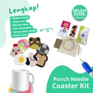 Punch Needle Coaster Kit by Splendore Workshop | Complete beginner friendly Punch Needle embroidery 