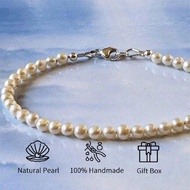 100% Handmade Natural Freshwater Faux Pearl Bracelet, 5-6mm Faux Pearl, Minimalist Faux Pearl Neckla