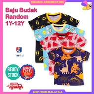 [1Y-12Y] Baju TShirt Kanak Kanak / Kids T-shirt Cotton Baju Budak Boys Girls / Baju Budak Murah Viral Borong