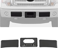 ECOTRIC Front Bumper Guards Pads + License Plate Frame Compatible with 2009-2014 Ford F150 Replaceme